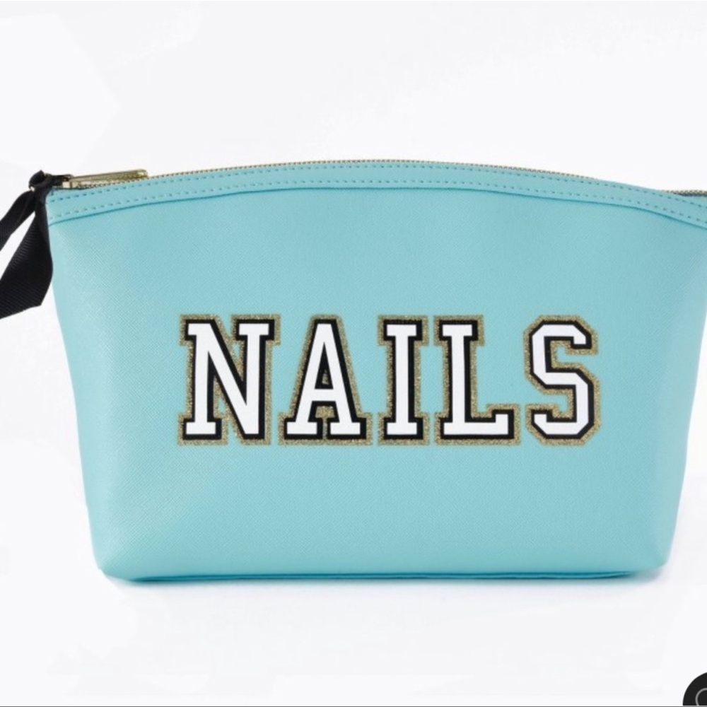 5/$25 Ruby & Cash NAILS cosmetic turquoise toiletries bag